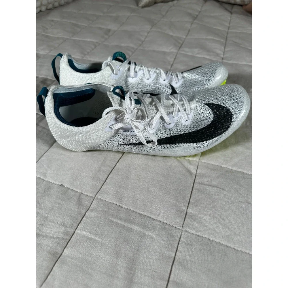 Nike Air Zoom Maxfly 2 Track Spikes Mens 8.5 White Black FZ9662-100 Excellent - Picture 3 of 7